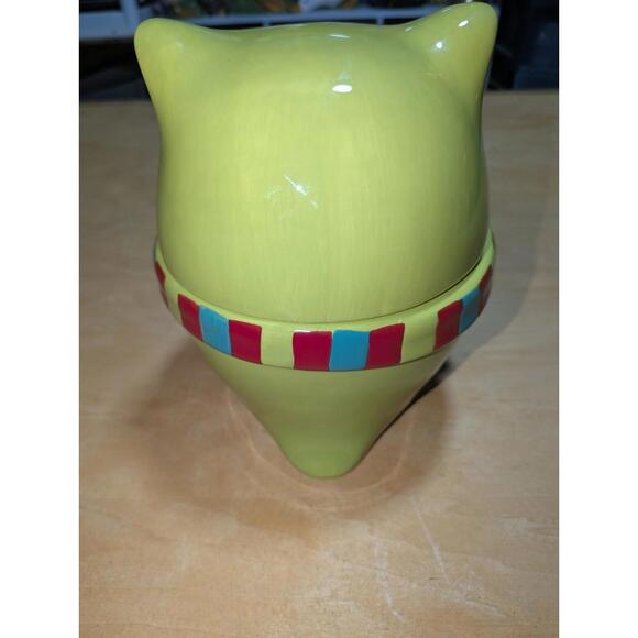 Harry & David Collectors Christmas Cookie Jar Green Owl 9.5" 2012 - Picture 3 of 7